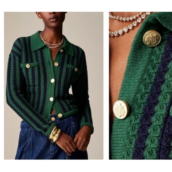 J. Crew Sweaters - J. Crew Sweater Lady Jacket in Chevron Stripe